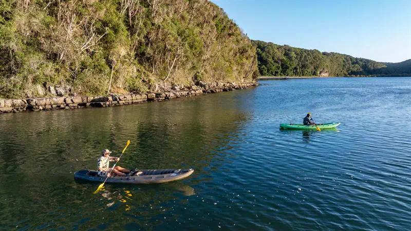 Canoe and kayak on the river