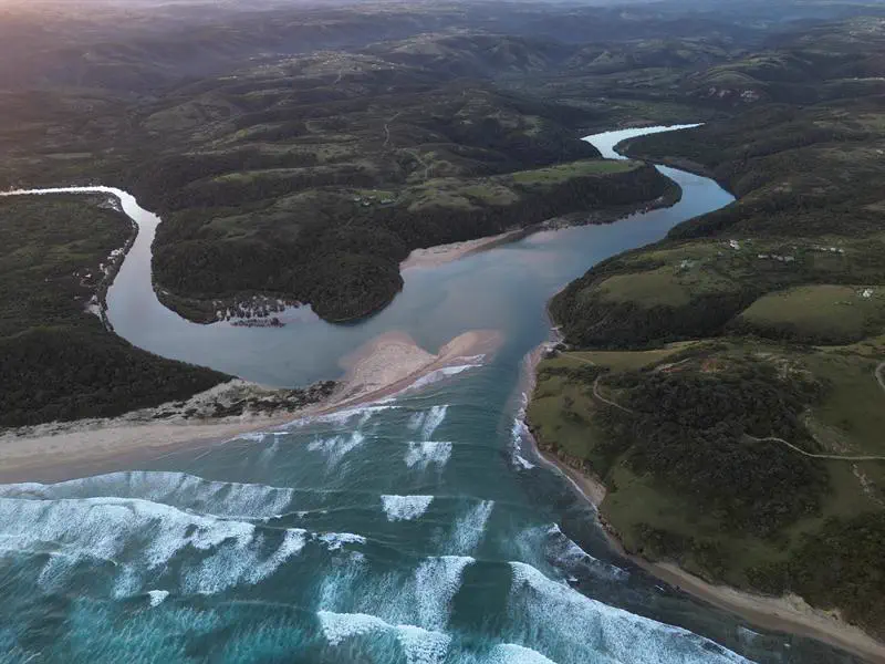 Waves at the river mouth
